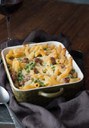 GRATIN PASTA WITH SAUSAGE AND cheese