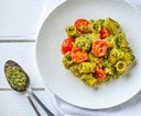 PASTA WITH BASIL PESTO AND TOMATO 